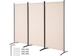 Divisorio Per Ambienti Succebuy, 3 Pannelli, Schermo Pieghevole Per La Privacy, Divisorio Per Ambienti Portatile, Indipendente Per Ufficio, Camera Da Letto, Studio, Tessuto Beige