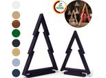 Floranica Albero Di Natale Nero In Legno Di Pino Set 2 Pezzi Stile Elegante E Sostenibile