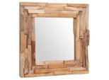 Vidaxl Specchio Decorativo In Teak 60 X 60 Cm Quadrato