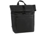 Leonhard Heyden Pelle Zaino Per Il Tempo Libero Zaino Con Scomparto Per Laptop Den Haag Rolltop Backpack Black Nero