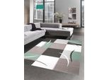 Tappeto Di Design Per Il Soggiorno A Quadri Verde Menta Pastello Marrone Ceme Dimensioni - 80 X 300 Cm