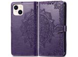 Iphone 13/Iphone 14 Custodia Iphone 13/Iphone 14 Protettiva Flip Cover Mandala Ecopelle Viola Imoshion