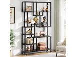 Libreria Tribesigns, Libreria Industriale A 7 Livelli, Altezza 180 Cm Libreria Etagere, Libreria In Legno, Scaffale A Giorno Con Struttura In Metallo