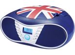 Bigben Connected, Cd/Radio Fm E MP3 CD58 Con Motivo Union Jack, Blu/Rosso
