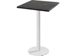 Tavolo Alto Quadrato Da 60 Cm Con Base Bianca E Piano In Marmo Nero - Oviala Rivoli