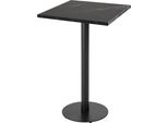 Tavolo Quadrato Alto 60 Cm Con Base Nera E Piano In Marmo Nero - Oviala Rivoli