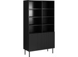 Dmora Libreria Estarreja 42X100X176.5H Cm Nero, 10 Ripiani 2 Ante