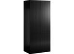 Dmora Guardaroba 2 Ante Esposende 55.5X198.5H Cm Nero, Appendiabiti 2 Ripiani