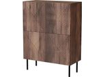 Dmora Credenza Esmoriz 40X118X89H Cm Marrone Noce, 4 Ripiani 8 Vani
