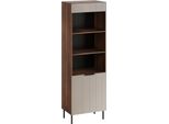 Dmora Libreria Lourosa 42X185X60H Cm Marrone Noce, 4 Ripiani Un'anta