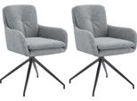 Design-Shop Set Di 2 Sedie Da Pranzo Pickett - Tessuto - Grigio