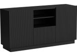 Dmora Credenza Ermesinde 40X150X78H Cm Nero, 4 Ripiani Un Cassetto