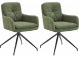 Set Di 2 Sedie Da Pranzo Pickett - Tessuto - Verde