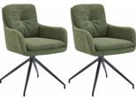 Set Di 2 Sedie Da Pranzo Pickett - Tessuto - Crema