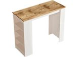 Dmora Tavolo Fisso Pontebba 51.6X120X101.8H Cm Bianco, 2 Posti Forma Rettangolare