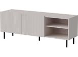 Dmora Mobile Porta Tv Gouveia 42X150X52H Cm Beige, 3 Ripiani 6 Vani
