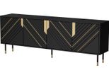 Dmora Credenza Lordelo 40X204X72H Cm Nero, Cassetti 4 Ripiani