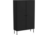 Dmora Armadio Multiuso 2 Ante Montijo 39X166H Cm Nero, 6 Ripiani 2 Ante