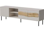 Dmora Mobile Porta Tv Feira 40X190X61.5H Cm Beige, 2 Ripiani 5 Vani