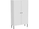 Dmora Armadio Multiuso 2 Ante Montijo 39X166H Cm Bianco, 6 Ripiani 2 Ante