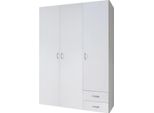 Dmora Guardaroba 3 Ante Alcacovas 51.00X120.00 Cm Bianco, Appendiabiti 3 Ripiani