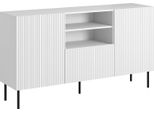 Dmora Credenza Chaves 42X150X82H Cm Bianco, 4 Ripiani Un Cassetto
