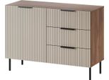 Dmora Credenza Canico 42X104X75H Cm Marrone Noce, 3 Cassetti Un Ripiano