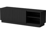 Dmora Mobile Porta Tv Lagoa 40X150X48H Cm Nero, 3 Ripiani 6 Vani