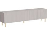 Dmora Mobile Porta Tv Ovar 42X200X52H Cm Beige, 4 Ripiani 8 Vani