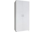 Dmora Guardaroba 2 Ante Valdevez 51.00X177.00H Cm Bianco, Appendiabiti Un Ripiano