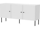 Dmora Credenza Amadora 40X151X75H Cm Bianco, 3 Ripiani 6 Vani