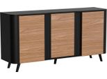 Dmora Credenza Tarouca 42X150.5X70.2H Cm Noce, 3 Ripiani 6 Vani