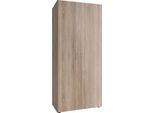 Dmora Guardaroba 2 Ante Valdevez 51.00X177.00H Cm Marrone Rovere, Appendiabiti Un Ripiano