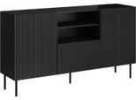 Dmora Credenza Chaves 42X150X82H Cm Nero, 4 Ripiani Un Cassetto