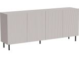 Dmora Credenza Cantanhede 42X200X82H Cm Beige, 4 Ripiani 8 Vani