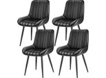 Succebuy Sedia Da Pranzo Moderna (Set Di 4) - Elegante Sedia In Tessuto Con Imbottitura (Portata Fino A 136 Kg), Sedia Da Cucina Salvaspazio Con Comodi Cuscini E Robuste Gambe In Metallo, Black Café