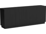 Dmora Credenza Masainas 200X40X48H Cm Nero, 4 Ripiani 4 Ante