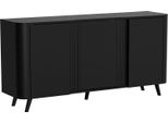 Dmora Credenza Tarouca 42X150.5X70.2H Cm Nero, 3 Ripiani 6 Vani
