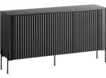 Dmora Credenza Amora 39.6X150X80H Cm Nero, 3 Ripiani 6 Vani