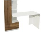 Dmora Scrivania Sordio 61.8X149.5X120H Cm Bianco, 4 Ripiani 4 Vani