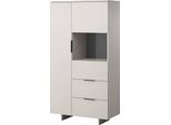 Dmora Credenza Braga 41.5X90X170H Cm Beige, 2 Cassetti 6 Ripiani