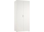Dmora Guardaroba 2 Ante Nigella 52.00X180.00H Cm Bianco, Appendiabiti 2 Ripiani Italy