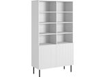 Dmora Libreria Estarreja 42X100X176.5H Cm Bianco, 10 Ripiani 2 Ante