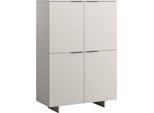 Dmora Credenza Beja 41.5X100X145H Cm Beige, 6 Ripiani 8 Vani