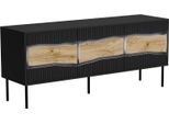 Dmora Mobile Porta Tv Vizela 40X143.5X61.5H Cm Nero, Un Ripiano 3 Vani