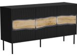 Dmora Credenza Xira 40X143.5X80H Cm Nero, Un Ripiano 4 Vani