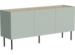Dmora Credenza Valongo 40X150X70H Cm Verde Rovere, Un Ripiano 3 Vani