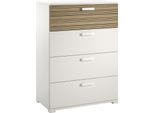 Dmora Cassettiera Damascena 39.00X70.00X98.00H Cm Marrone Rovere Rigato, 4 Cassetti Apertura Scorrevole Italy