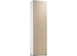 Dmora Armadio Multiuso 1 Anta Tropaeolum 30.00X182.00H Cm Bianco Cannettato, 7 Ripiani Un'anta Italy