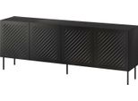 Dmora Credenza Vedras 42X200.5X75H Cm Nero, 2 Ripiani 6 Vani